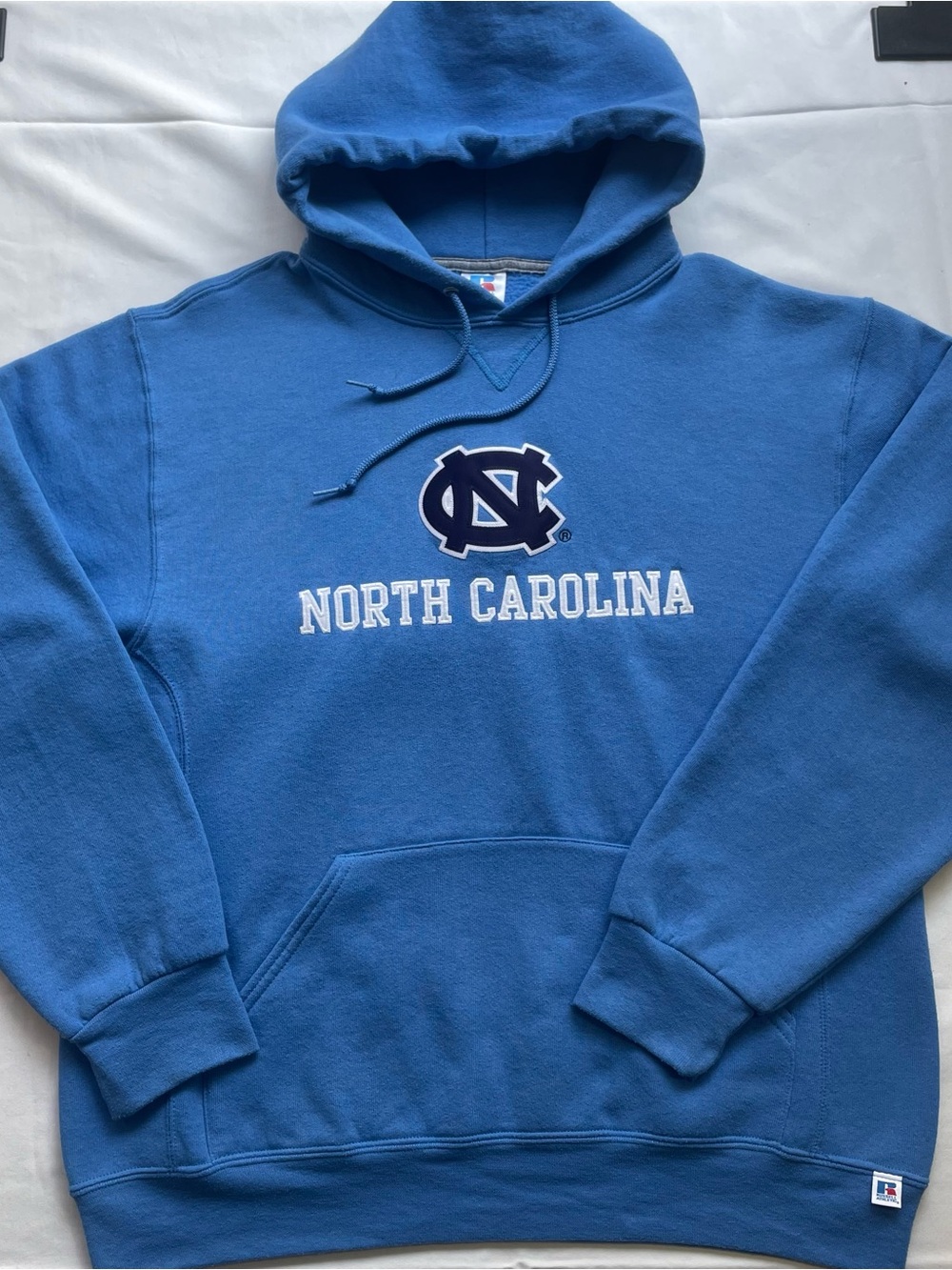 Vintage Russell Athletic UNC Tar Heels Hoodie Sweatshirt Carolina Blue.L